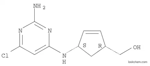 Molecular Structure of 122624-73-1 ((1R,4S)-rel-4-[(2-AMino-6-chloro-4-pyriMidinyl)aMino]-2-cyclopentene-1-Methanol)